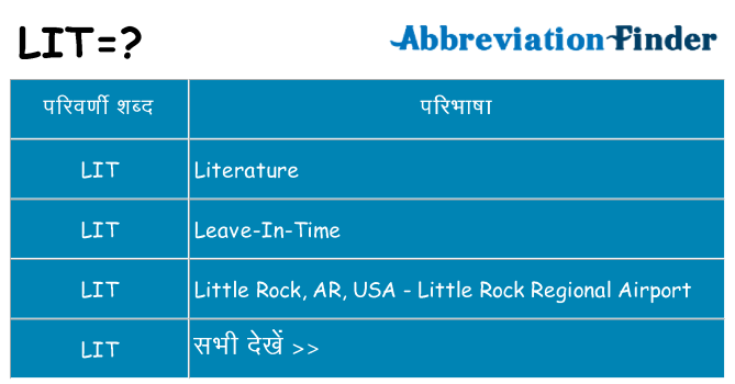 lit का क्या अर्थ है