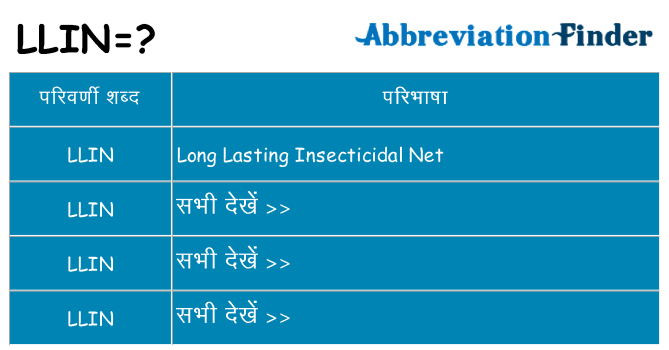 llin का क्या अर्थ है