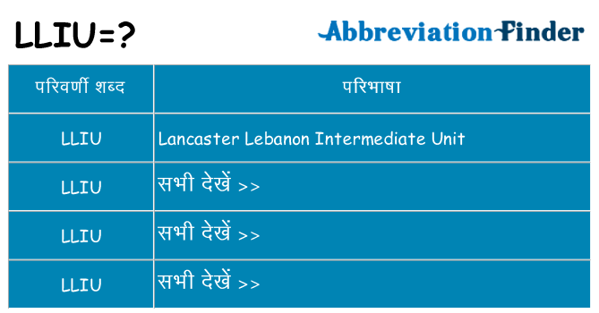 lliu का क्या अर्थ है
