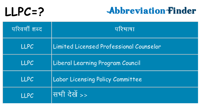 llpc का क्या अर्थ है