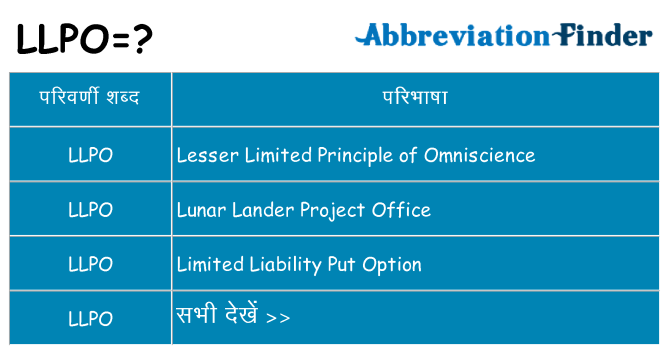 llpo का क्या अर्थ है