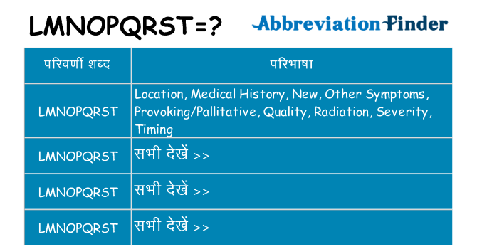 lmnopqrst का क्या अर्थ है