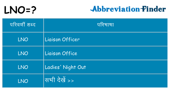 lno का क्या अर्थ है