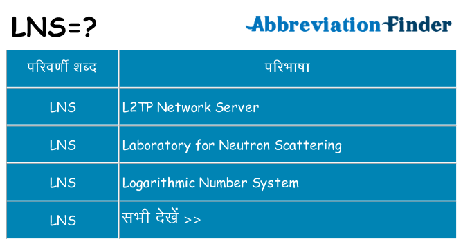 lns का क्या अर्थ है