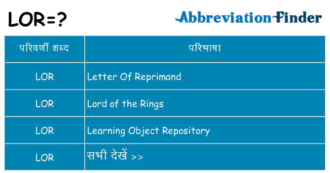 lor का क्या अर्थ है
