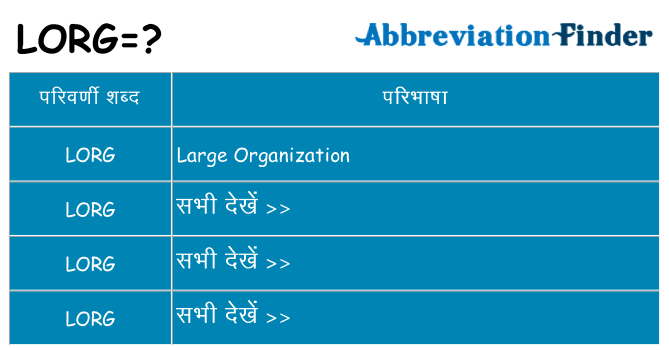 lorg का क्या अर्थ है