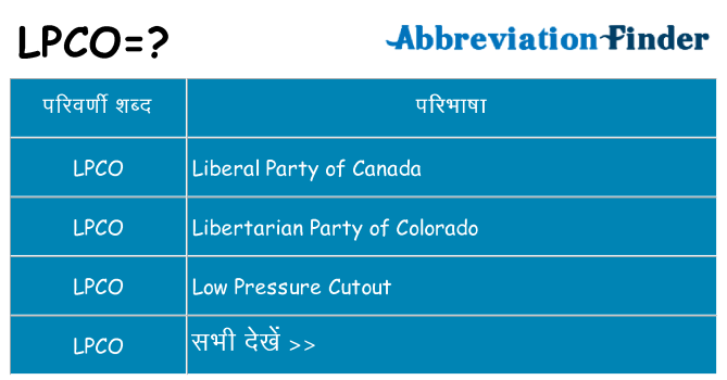lpco का क्या अर्थ है
