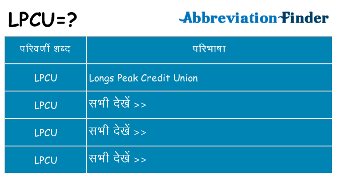 lpcu का क्या अर्थ है