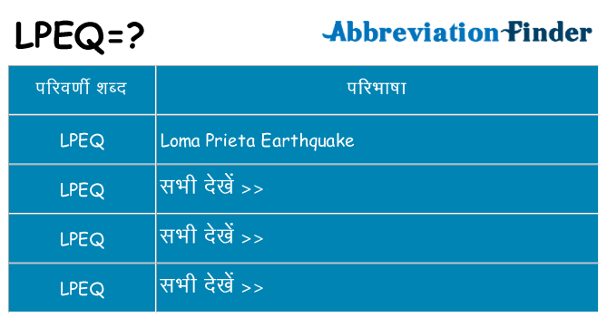 lpeq का क्या अर्थ है