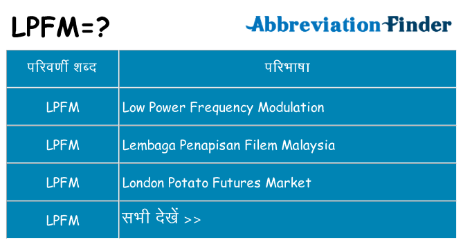 lpfm का क्या अर्थ है