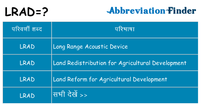 lrad का क्या अर्थ है