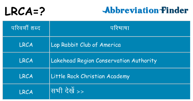 lrca का क्या अर्थ है