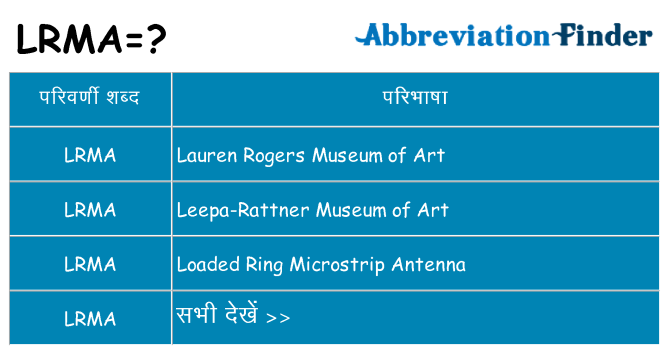 lrma का क्या अर्थ है