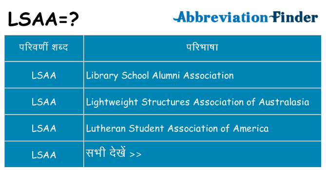 lsaa का क्या अर्थ है