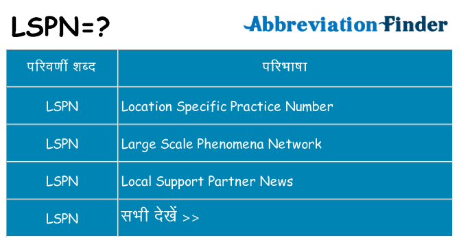 lspn का क्या अर्थ है