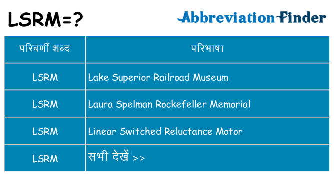 lsrm का क्या अर्थ है