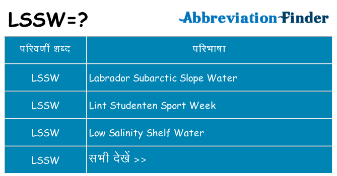 lssw का क्या अर्थ है