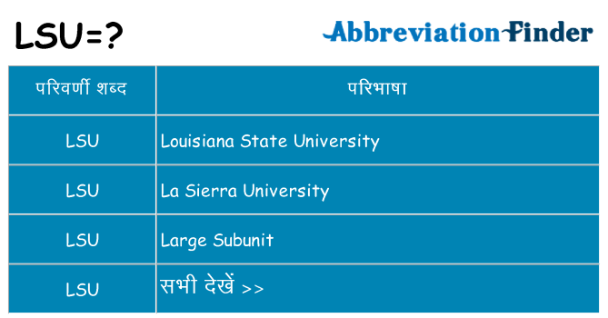 lsu का क्या अर्थ है