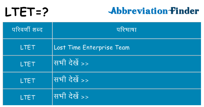 ltet का क्या अर्थ है