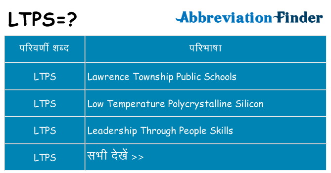 ltps का क्या अर्थ है