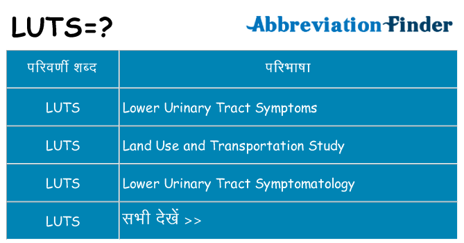 luts का क्या अर्थ है