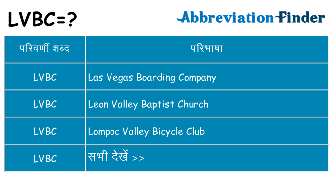 lvbc का क्या अर्थ है
