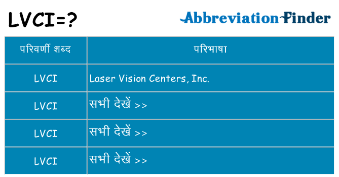 lvci का क्या अर्थ है