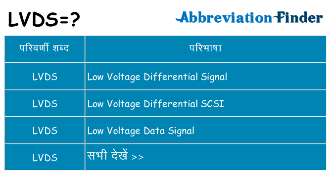 lvds का क्या अर्थ है