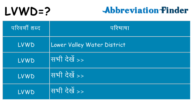 lvwd का क्या अर्थ है