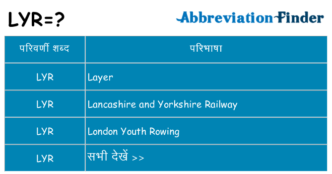 lyr का क्या अर्थ है