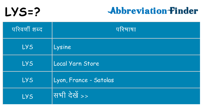 lys का क्या अर्थ है