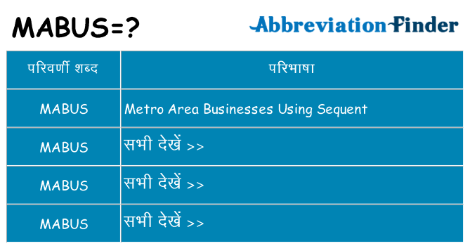 mabus का क्या अर्थ है