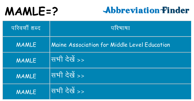 mamle का क्या अर्थ है