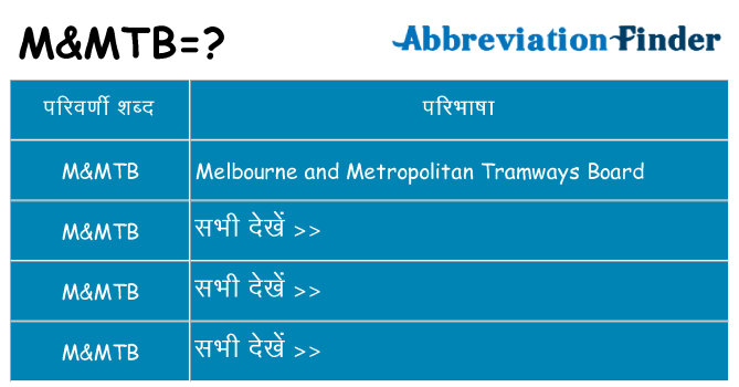 mmtb का क्या अर्थ है