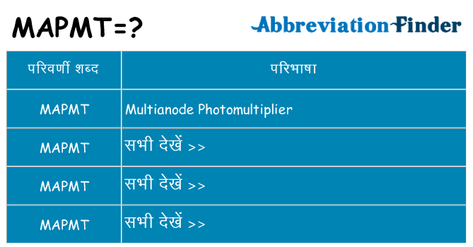 mapmt का क्या अर्थ है