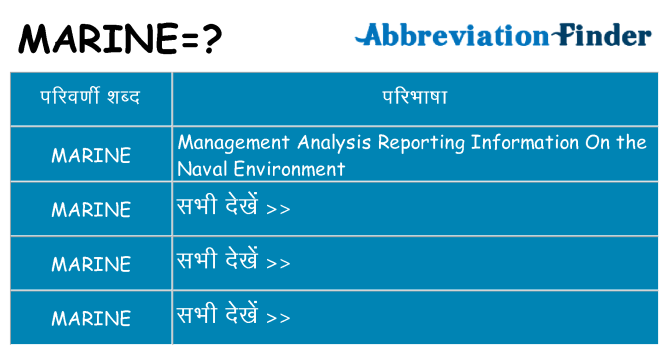 marine का क्या अर्थ है