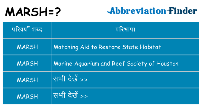 marsh का क्या अर्थ है