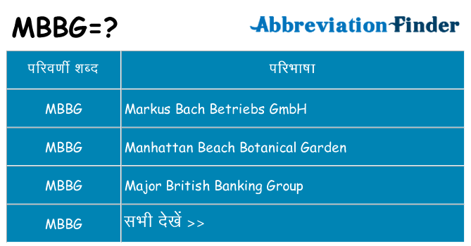 mbbg का क्या अर्थ है
