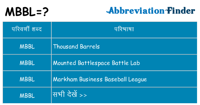 mbbl का क्या अर्थ है