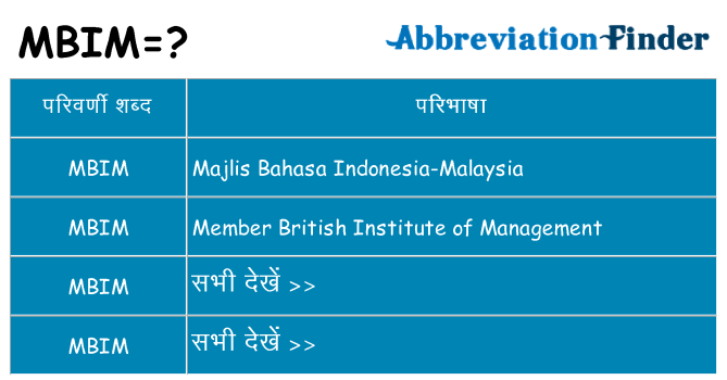 mbim का क्या अर्थ है