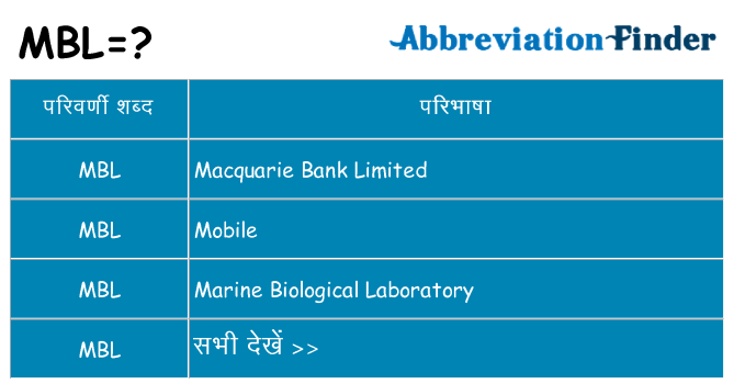 mbl का क्या अर्थ है