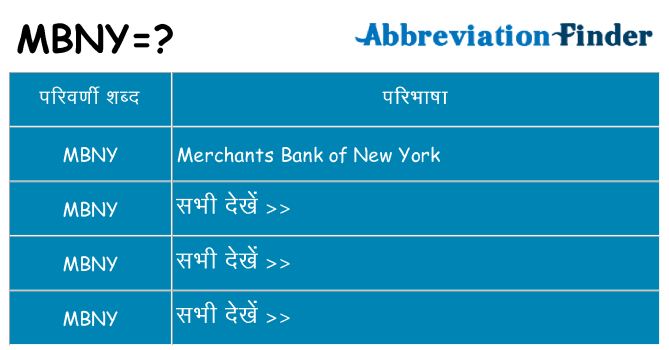 mbny का क्या अर्थ है