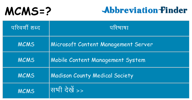 mcms का क्या अर्थ है
