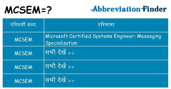 mcsem का क्या अर्थ है