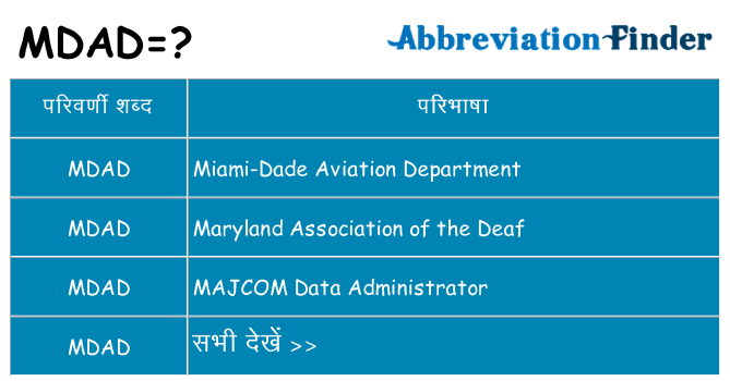 mdad का क्या अर्थ है