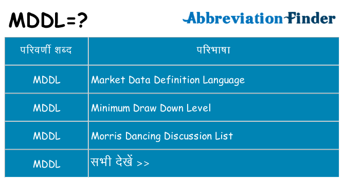 mddl का क्या अर्थ है