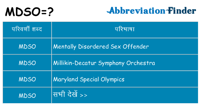 mdso का क्या अर्थ है