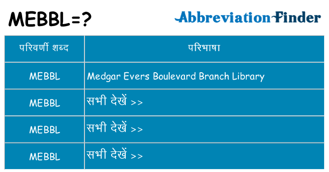 mebbl का क्या अर्थ है