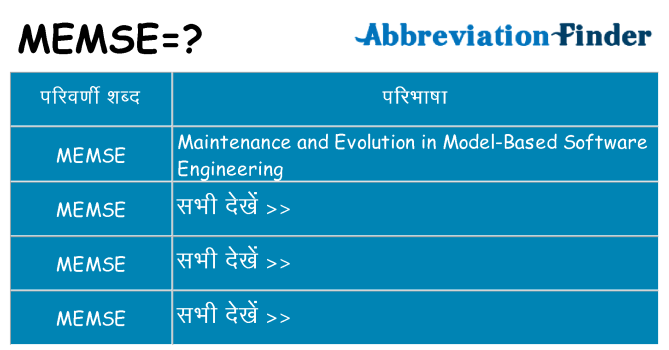 memse का क्या अर्थ है