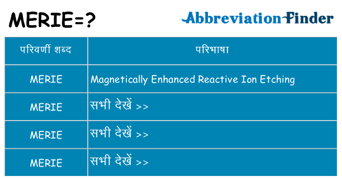 merie का क्या अर्थ है